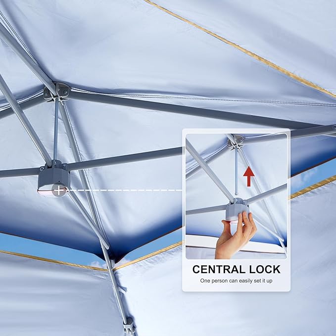 ABCCANOPY 13x13 Pop Up Canopy Base on 10x10 Canopy Frame with Double Ventilated Top, 4 Sandbags, 4 Ropes and 8 Stakes (Beige)