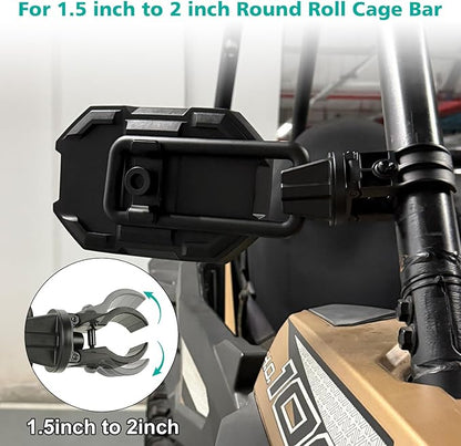 SUNPIE Side Mirrors for UTV SXS, Wider View Mirror with Horizontal and Vertical View Fits 1.5"-2"Roll Bars Compatible with Polaris RZR,Can Am X3, Honda Pioneer, Kawasaki Mule, Cfmoto Zforce