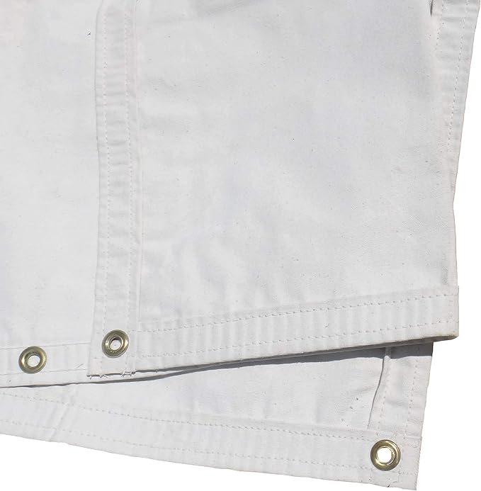 10 Ft. x 12 Ft. White 10 Oz. Canvas Tarp