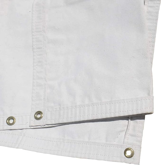 10 Ft. x 12 Ft. White 10 Oz. Canvas Tarp