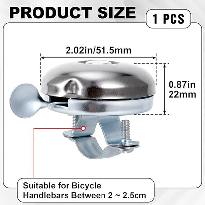 Fully Metal Bike Bell, Loud Clear Sound Bicycle Bell for Adult Bikes, Classic Cycling Horns