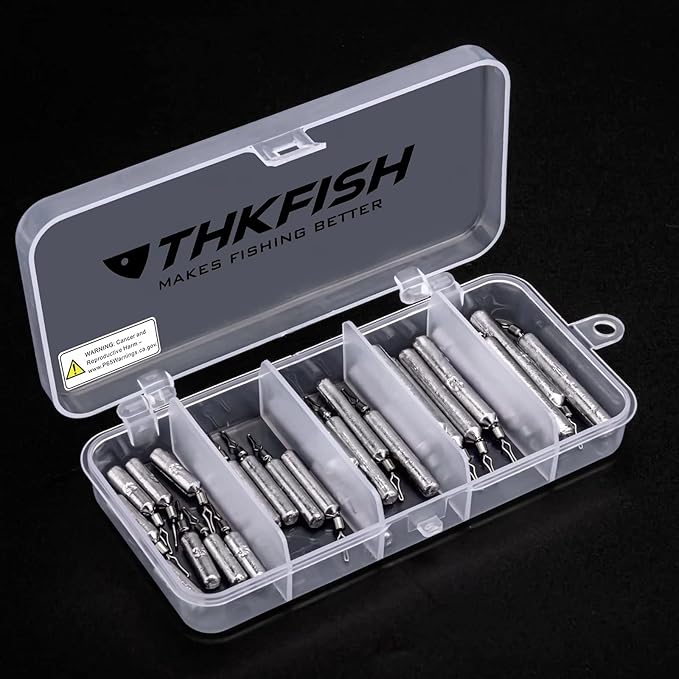 THKFISH Fishing Weights Sinkers Set, 60PCS Fishing Sinker Drop Shot Weights Kit,Drop Shot Rig Wacky Hooks for Saltwater Freshwater Bass Fishing