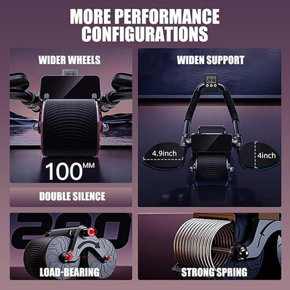 Uota Ab Roller Wheel with Elbow Support, Automatic Rebound Abdominal Wheel,Ab Roller for Abdominal Exercise Machine,Abs Workout Equipment,Trainer Fitness Belly Training for Men & Women