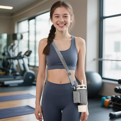 All Day Quencher Carry All for Stanley 40/30 oz Tumbler, Crossbody Bag with Phone Holder & Strap, Water Bottle Carrier Bag