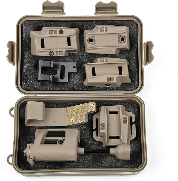 4 in 1 Tactical Helmet Light with IR Red Green White LED Task Lamp, Survival Signal Lights with Mount Accessories for 20mm Picatinny Rail Fast MICH Wendy Helmets MOLLE Belt