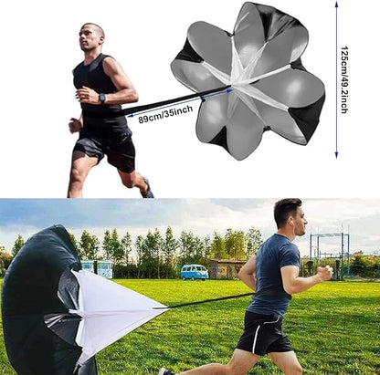 Professional Agility Ladder Speed Training Equipment Set-20ft Agility Ladder,12 Soccer Cones, 4 Agility Hurdles, Running Parachute, Suitable for Soccer Football Basketball Training