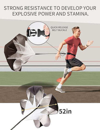 GHB Soccer Agility Training Equipment, 6 Agility Poles, 20ft Speed Ladder, 12 Disc Cones, Resistance Parachute, Jump Rope, 5 Resistance Bands, Soccer Training Poles for Speed Agility Training