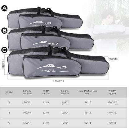 Sougayilang Folding Fishing Rod Case Organizer Pole Storage Bag Rod Reel Tackle Carrier Fishing Rod Bag Fishing Case