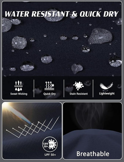 Mens Lightweight Cargo Hiking Patns Outdoor Quick Dry Work Tactical Pants with 6 Pockets Water Resistant Fishing Travel Pants