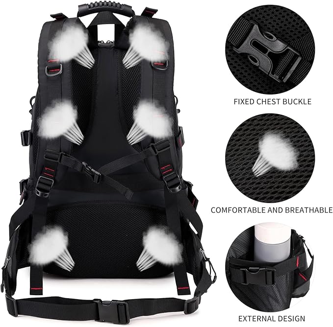 Nerlion 40L Hiking Backpack Travel Backpack for Men Women Camping Waterproof Outdoor Hiking Daypack Lightweight Backpack (Dark Gray)