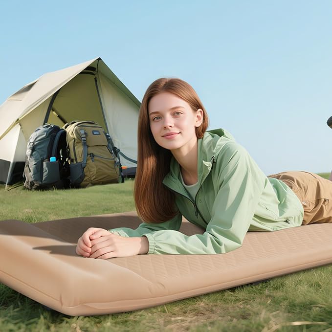 Sleeping Pad for Camping,3.14" Thick Memory Foam Self Inflating Mattress with Pillow and Built-in Electric Pump,4-Season Adult for Travel/Tent/Car