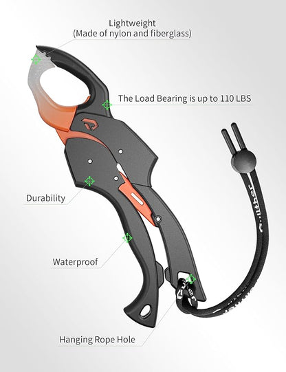 Fish Gripper 9.2",Fish Grabber Tool with Lanyard,Fish Holder for Saltwater