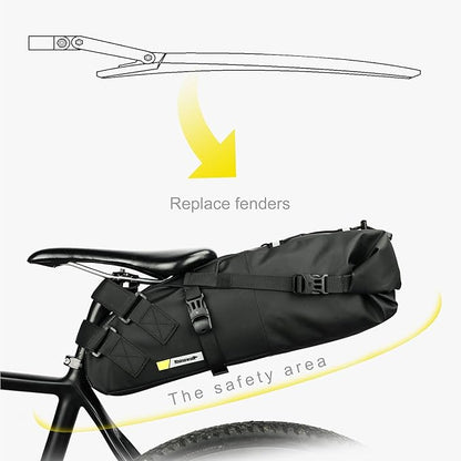 Rhinowalk Waterproof Bike Saddle Bag 10L Under Seat Storage for Mountain Road Biking and Commuting Trips