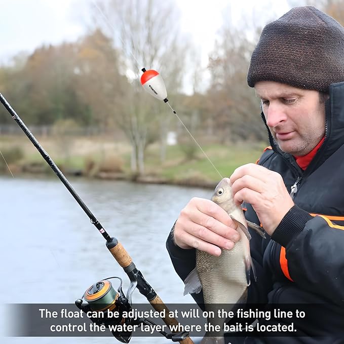 THKFISH Peg Floats Slotted 12PCS Catfish Fishing Floats Foam Slip Bobbers for Fishing Santee Rig Crappie Panfish Bass Trout, 1.2in 2in