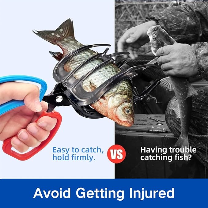 3 Claw Fish Gripper, Metal Fishing Pliers Gripper Catch Fish Control Clamp, Fishing Pliers Control Tool Fishing Accessories for Most Freshwater Fish Grip Tackle Holder