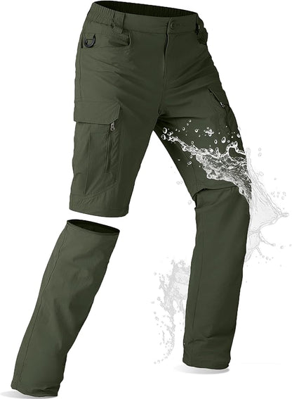 Mens Hiking Pants Convertible Lightweight Quick Dry Zip Off Waterproof Outdoor Travel Fishing Hunting Pants
