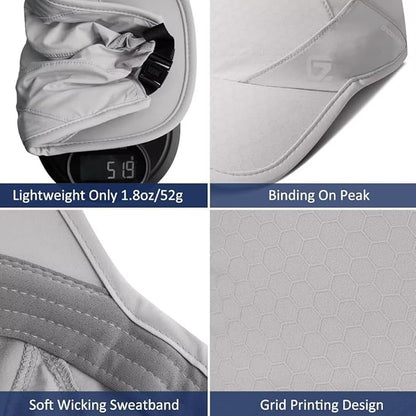 GADIEMKENSD Stretch Running Hat with Soft Brim, Quick Dry, Unstructured, Unisex-Adult