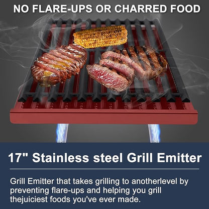 Criditpid Grill Replacement Parts for Charbroil 463242516 463242515 463367016 463355220 3-Burner Grill, Stainless Steel Cooking Grates & Emitter Plates for Charbroil Commercial Grill.