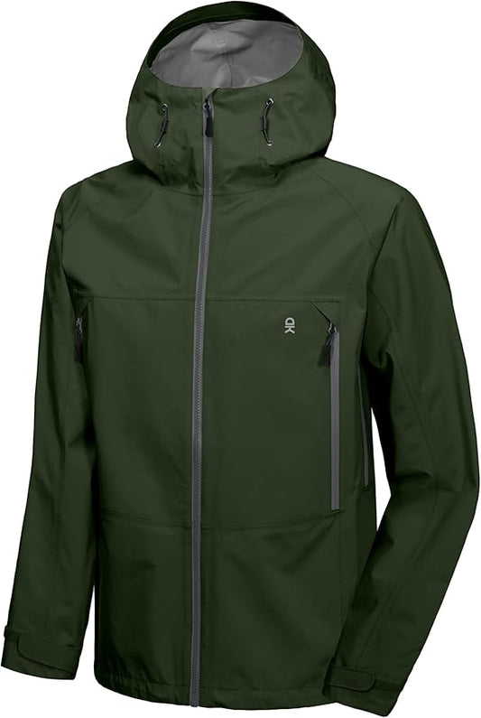 Little Donkey Andy Men's High-performance 3L Hard Shell Waterproof Rain Jacket Breathable Rain Gear for Hiking,Travelling