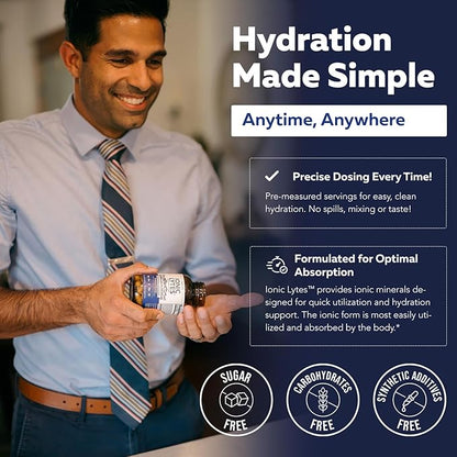 Ionic Lytes™ Electrolyte Mineral Complex with Ionic Sea Salt, Fulvic & Humic Acid - Supports Hydration, Electrolyte & Mineral Balance & Muscle Function (120 Capsules) - Soy-Free, Gluten-Free, cGMP