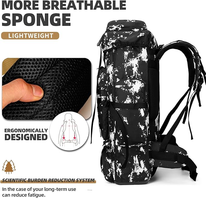 Hiking Backpack for Men 70L/100L Camping Backpack Military Rucksack Molle 3 Days Assault Pack for Climbing