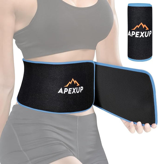APEXUP Sweat Waist Trainer for Women and Men, Neoprene Waist Trimmer Belt Slimming Sweat Band with Removable Lumbar Support