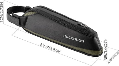 ROCKBROS Bike Frame Bag Top Bike Tube Bag Bike Triangle Bag Small Aerodynamic Bag for Triathlon and Gravel Bikes black