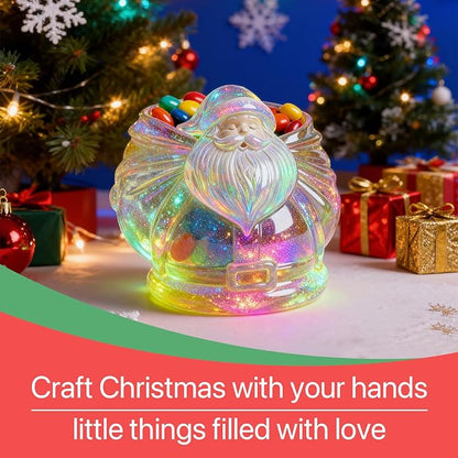 Christmas Santa Claus Silicone Molds - Reusable Epoxy Resin Molds for DIY Casting with Resin, Plaster, Concrete, Ideal for Making Small Item Storage, Candle Containers & Home Decor Crafts Molds