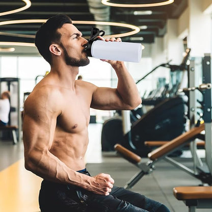 24oz Insulated Water Bottle with Straw Lid, Stainless Steel Metal Water Bottle with Straw & Wide Mouth Lid, Double Wall Vacuum Water Bottle for Hiking Camping, White 4 Pack