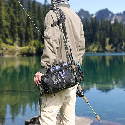 Sougayilang Fishing Tackle Bags - Fishing Tackle Storage Bags for Saltwater or Freshwater Fishing Gear - Padded Shoulder Strap - Tackle Box Bag Fishing Bag(Green)