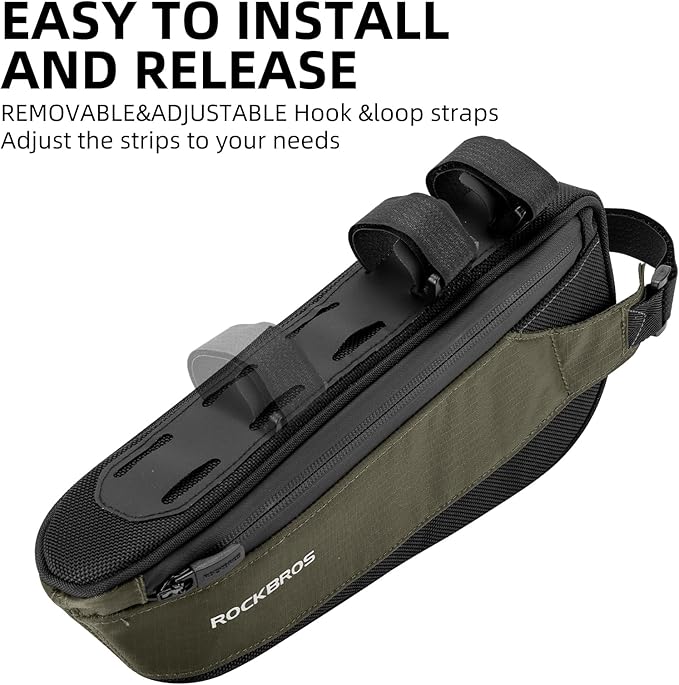 ROCKBROS Bike Top Tube Bag Bike Frame Bag Bike Triangle Bag Small Aerodynamic Bag for Triathlon and Gravel Bikes
