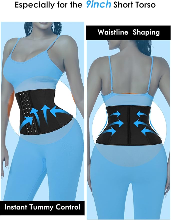 Short Torso Waist Trainer for Women Lower Belly Fat, Workout Fajas Colombianas Waist Cincher Corset
