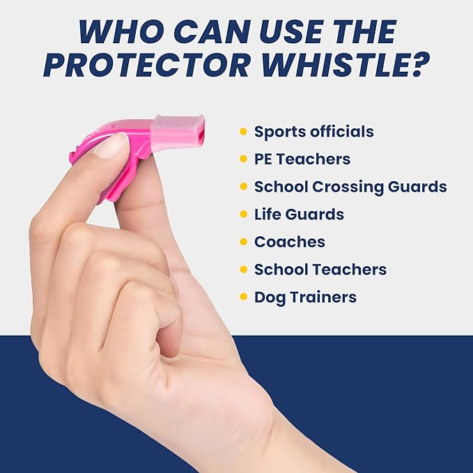 The Protector Whistle P51 - Coach Whistle - Official Whistle for Sports, Removable Cushioned Mouth Grip, Loud Safety Whistle for Adults with Breakaway Lanyard - Emergency Whistle Teacher Lifeguard