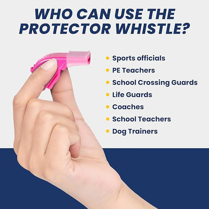 The Protector Whistle P51 - Coach Whistle - Official Whistle for Sports, Removable Cushioned Mouth Grip, Loud Safety Whistle for Adults with Breakaway Lanyard - Emergency Whistle Teacher Lifeguard