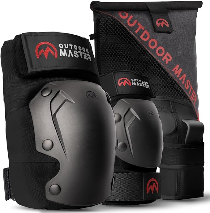 OutdoorMaster Knee Pads for Skating Knee and Elbow Pads for Adult &Youth - Skateboard Protective Gear with Wrist Guards 3 in 1 Saver Series for Skate