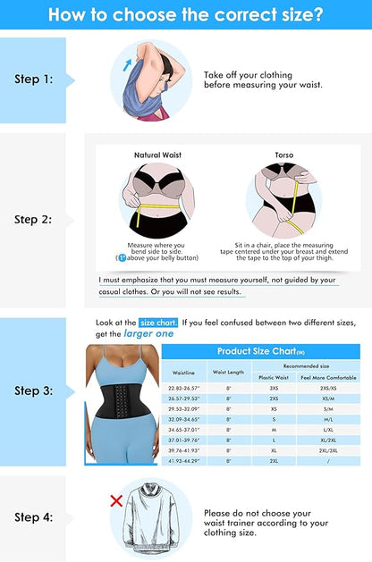 Short Torso Waist Trainer for Women Lower Belly Fat, Workout Fajas Colombianas Waist Cincher Corset