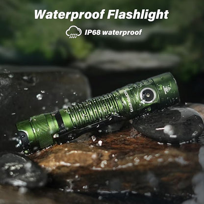Sofirn SP31 V3.0 Pocket Flashlight Rechargeable, 1200 High Lumen Tactical Flashlight with Powerful LED, Dual Switches and Buck Constant Current Circuit for Home, Emergency, Heavy Duty ( Green)