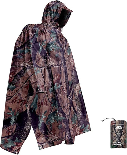 longsinger Hooded Rain Poncho for Adult with Pocket Waterproof Lightweight Unisex Raincoat for Hiking Camping Emergency