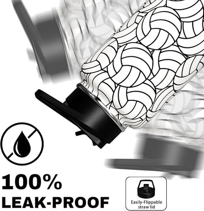 Volleyball Water Bottle 32oz Insulated Sports Water Bottles Volleyball Gifts for Men Women Gift for Volleyball Coach Lovers Fan Players Volleyball Stuff Accessories for Boys Girls