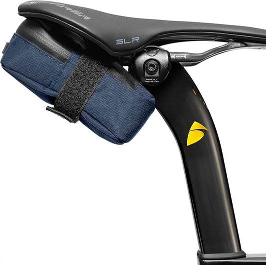 ALMSTHRE Signature Bike Saddle Bag – Cosmic Blue | 0.5L Bike Seat Bag (3" x 5.25" x 2") | Water-Resistant Ripstop, Waterproof Zipper, Internal Pocket | Durable Under Seat Storage