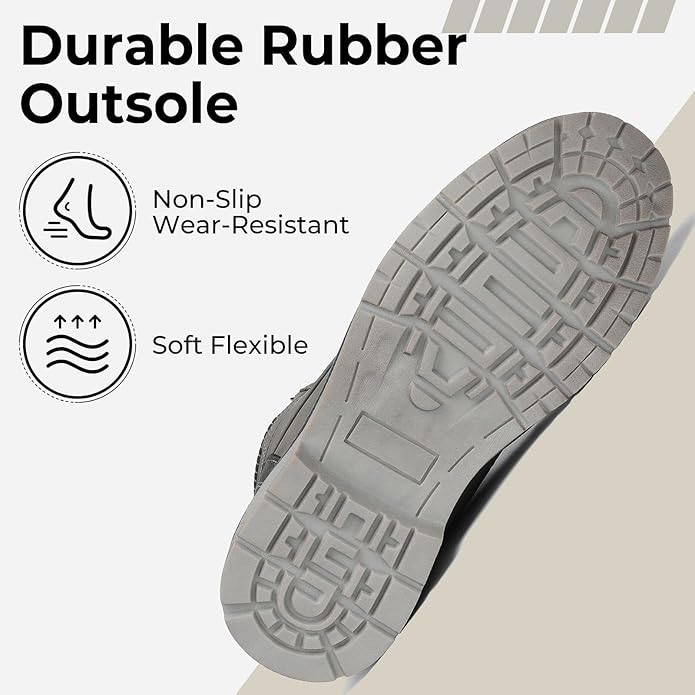 Mishansha Men's Waterproof Snow Boots, Insulated Warm Lined Winter Boot for Cold Weather, Non-Slip Outdoor Trekking Hiking Shoes Size 4-13.5