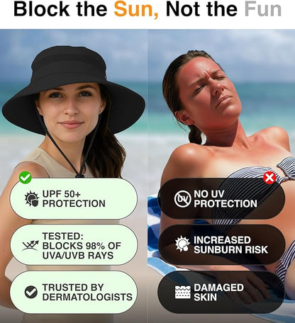 GearTOP Safari Hat for Men Sun Hats for Women UV Protection UPF 50+ Fishing, Gardening, Hiking Hat (22-23 1/2")