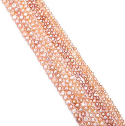 Natural Pearl Beads Side Hole 4-5mm Pink Freshwater Cultured Loose Gemstone Beads for DIY Jewelry Making 13.8''/Strand