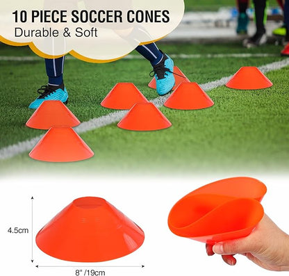 REDCAMP Agility Speed Training Equipment Set, 20ft 12 Rungs Agility Ladder, Jump Rope,10 Disc Cones, Resistance Parachute, 5 Resistance Bands, Football Practice Training Accessories with Storage Bag