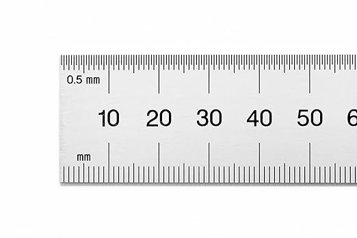 PEC Tools Machinist Metal Ruler, 12" x 300mm Metal Ruler, 1/25" Thick X 1" Wide, Measurement Accuracy 1/32",1/64", 0.5mm, 1mm, Carbon Steel, Satin Chrome, Made in USA