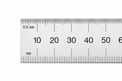 PEC Tools Machinist Metal Ruler, 12" x 300mm Metal Ruler, 1/25" Thick X 1" Wide, Measurement Accuracy 1/32",1/64", 0.5mm, 1mm, Carbon Steel, Satin Chrome, Made in USA