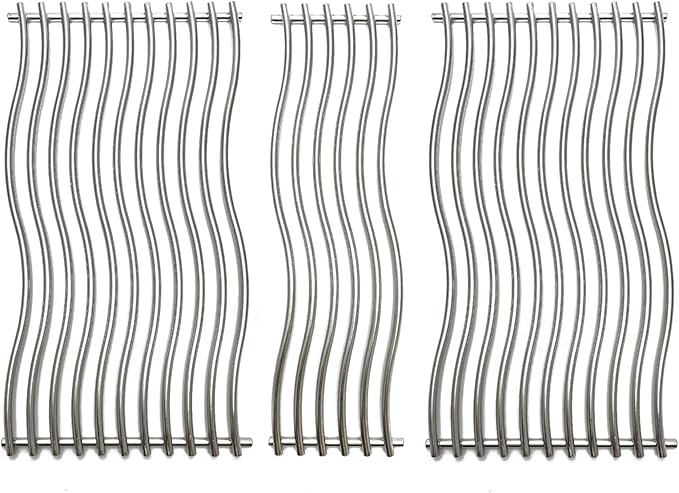 16-3/4" Stainless Steel Waved Cooking Grates Replacement for Napoleon Triumph 410 Grid Gas Grill 3pack S87003