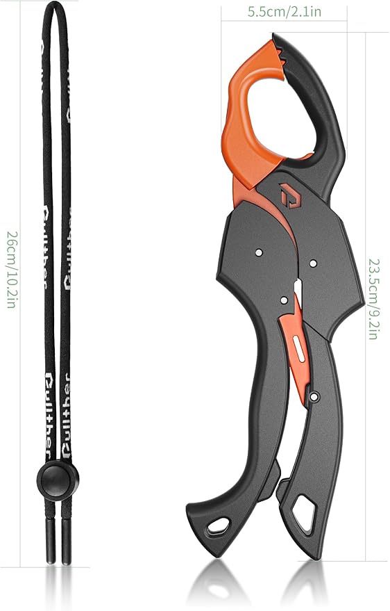 Fish Gripper 9.2",Fish Grabber Tool with Lanyard,Fish Holder for Saltwater
