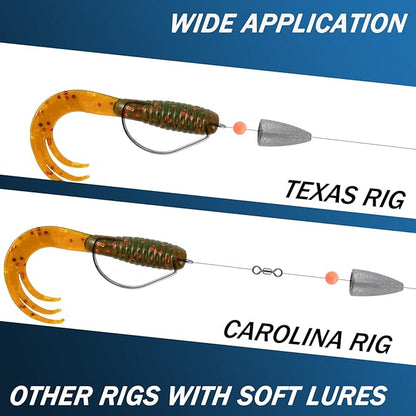 Dr.Fish 50 Pack Bullet Fishing Sinkers Worm Weights Lead Fishing Weights Bass Fishing Sinker Freshwater Texas Carolina Rig Punch Shot