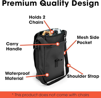 CLIQ Waterproof Chair Bag - Holds 2 Folding Chairs - Perfect for Camping and Other Outdoor Adventures